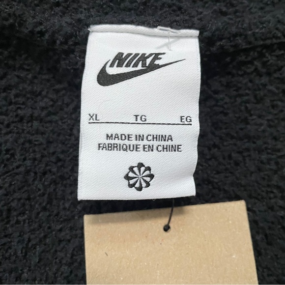 Nike Phoenix Cozy Knit AOP Boucle Cardigan Sweater Black Women’s XL FZ1711-010 - Picture 3 of 5